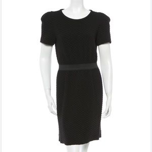 Sandro Quilted Dress in Black